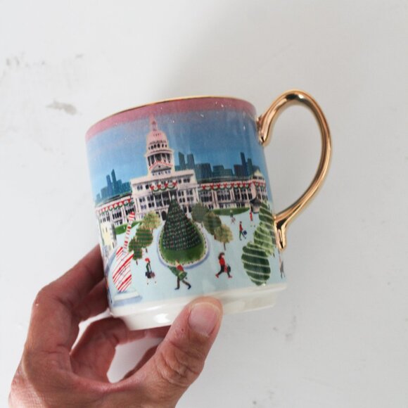 Anthropologie Holiday In the City Austin Stoneware Mug - NEW NIB - Picture 1 of 6